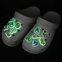 twelve constellation luminous pvc shoes charm cute scorpio leo virgo shoe buckle decoration