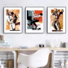 Настенная Картина на холсте Афро-американский джазовый певец иллюстрация плакаты и принты музыкальный Декор саксофон музыкальный плеер подарок