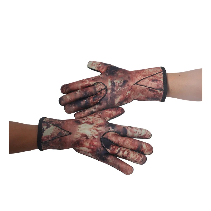 Камуфляжные неопреновые перчатки с крючком и петлей 3 мм для дайвинга подводной