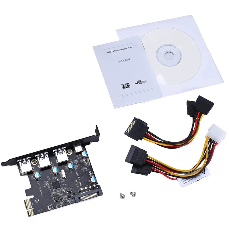 PCI E на USB3.0 Тип C + 3 знака после расширения карты Интерфейс 4 Порты и разъёмы сетевая