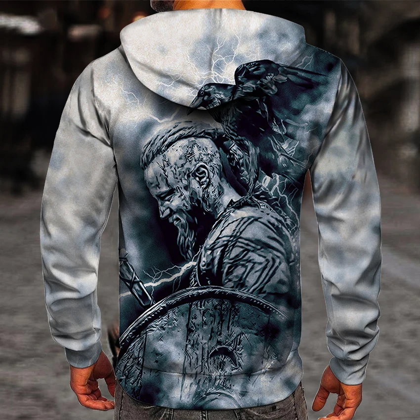 Новинка 2021 лидер продаж свитер в стиле Викинга мужской 3D худи джентльменском