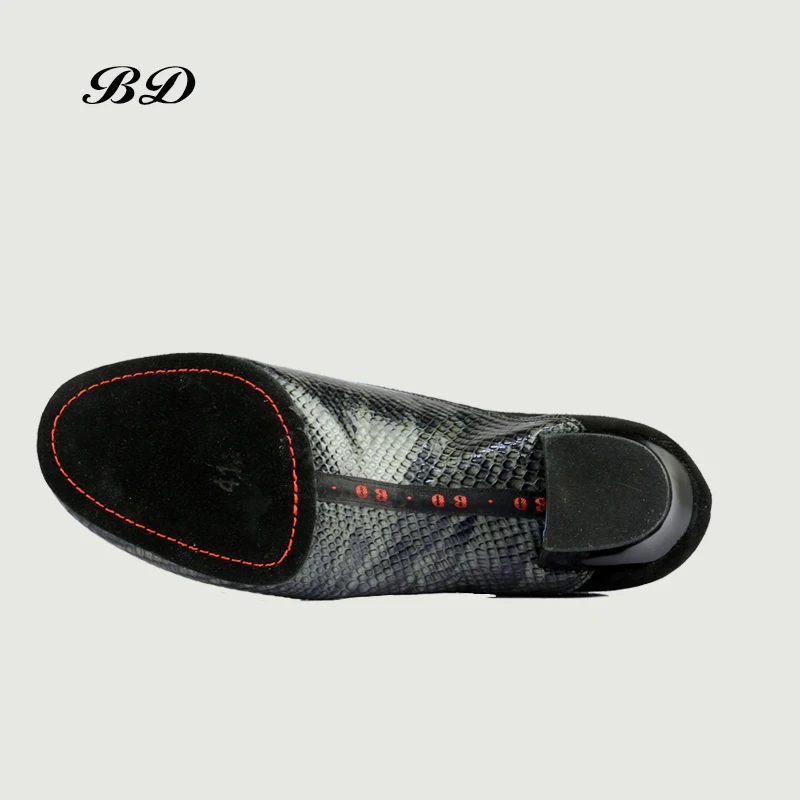 Мужские туфли для латиноамериканских танцев со змеиным узором из блестящей