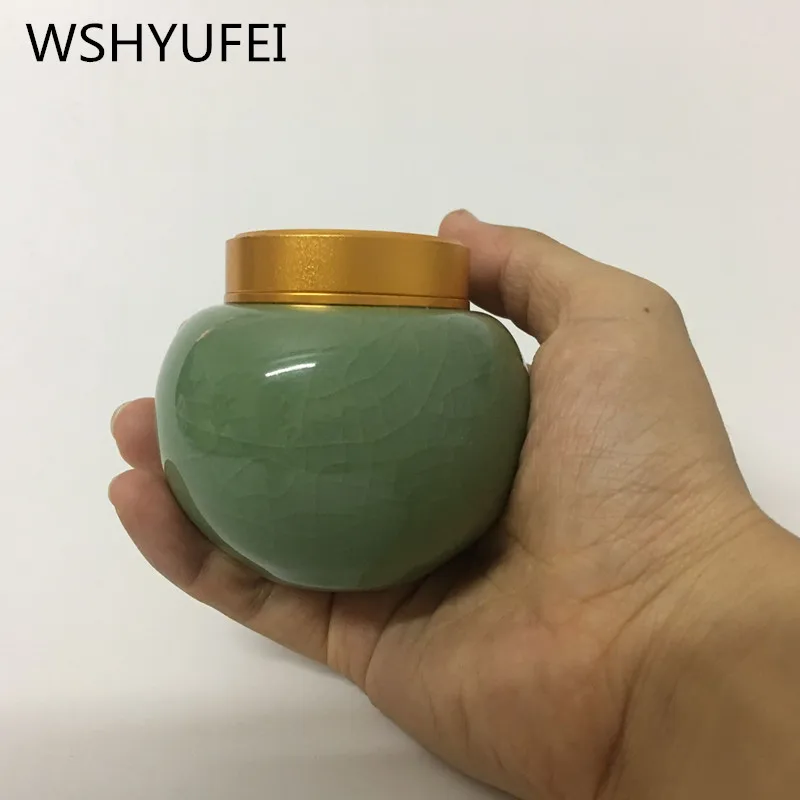 Качественный контейнер для хранения мини чайник из селадона удобный дорожный