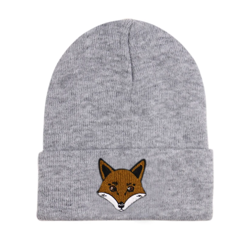 Фото FOXMOTHER Animal Beanies for Men Women outdoor Warm Knitted Winter Hat Fox Embroidery Hip-hop Beanie Unisex Skullies Аксессуары для FOXMOTHER Animal Beanies for Men Women outdoor Warm Knitted Winter Hat Fox Embroidery Hip-hop Beanie Unisex Skullies Аксессуары для