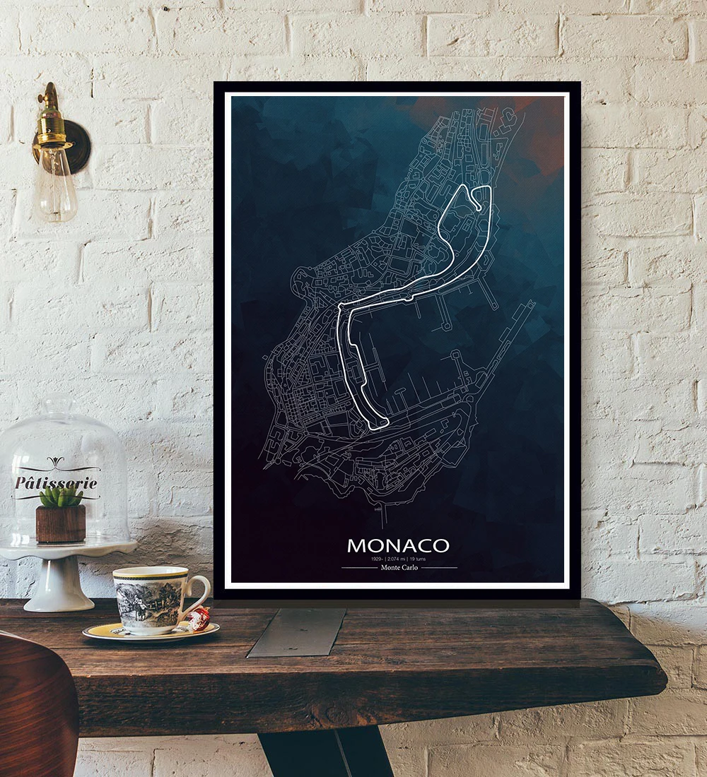 Винтажный постер ФОРМУЛА F1 гоночный трек Ретро Монако монза острова Мэн ТТ