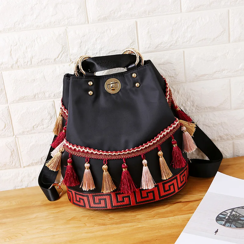 2020 Новый женский рюкзак Модные кисти в этническом стиле сумка мешок через плечо
