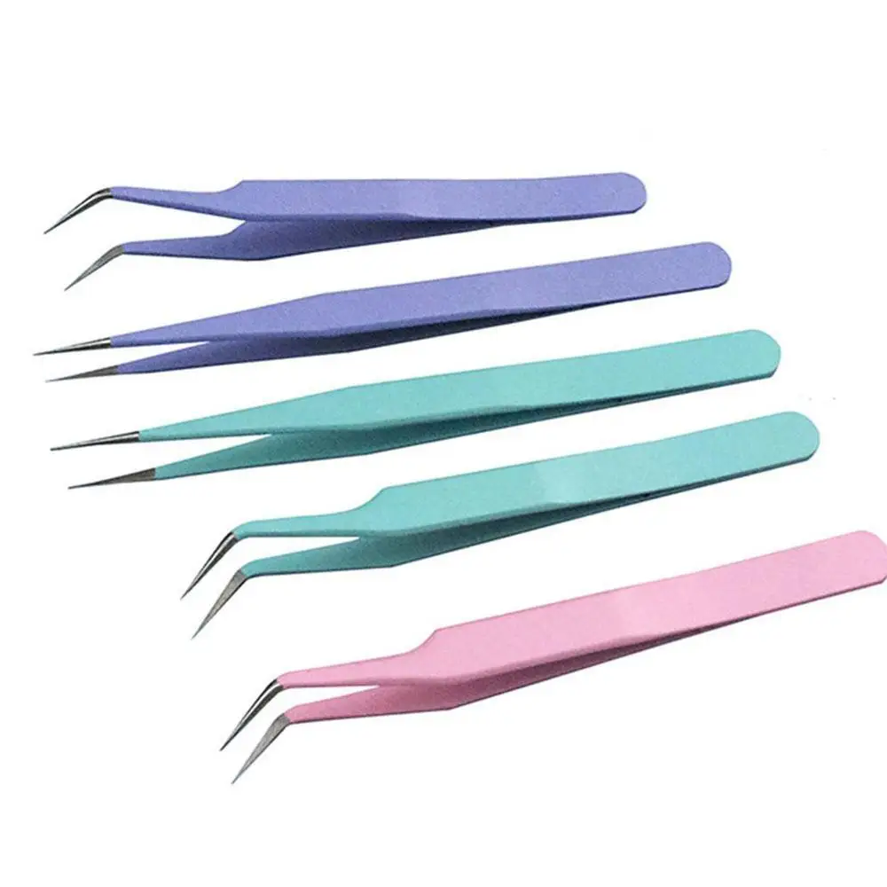 Красочные нержавеющей стали пинцет изгиб/прямые промышленные антистатические