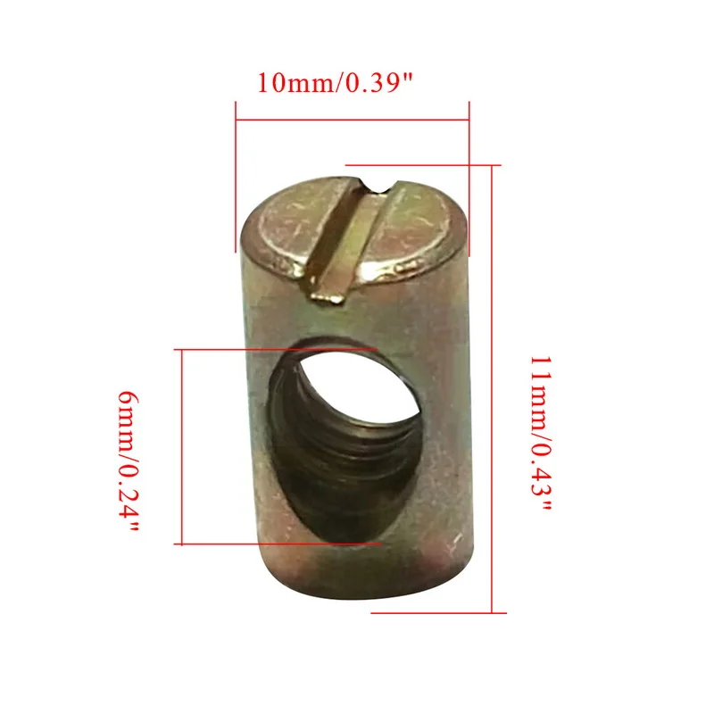 Новинка 10 шт./компл. M6/мебель гайка с поперечным отверстием из углеродистой стали
