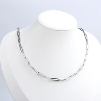 fashion 304 stainless steel necklace silver color chains link cable necklace oval gifts jewelry 50cm19 58 long 1 piece