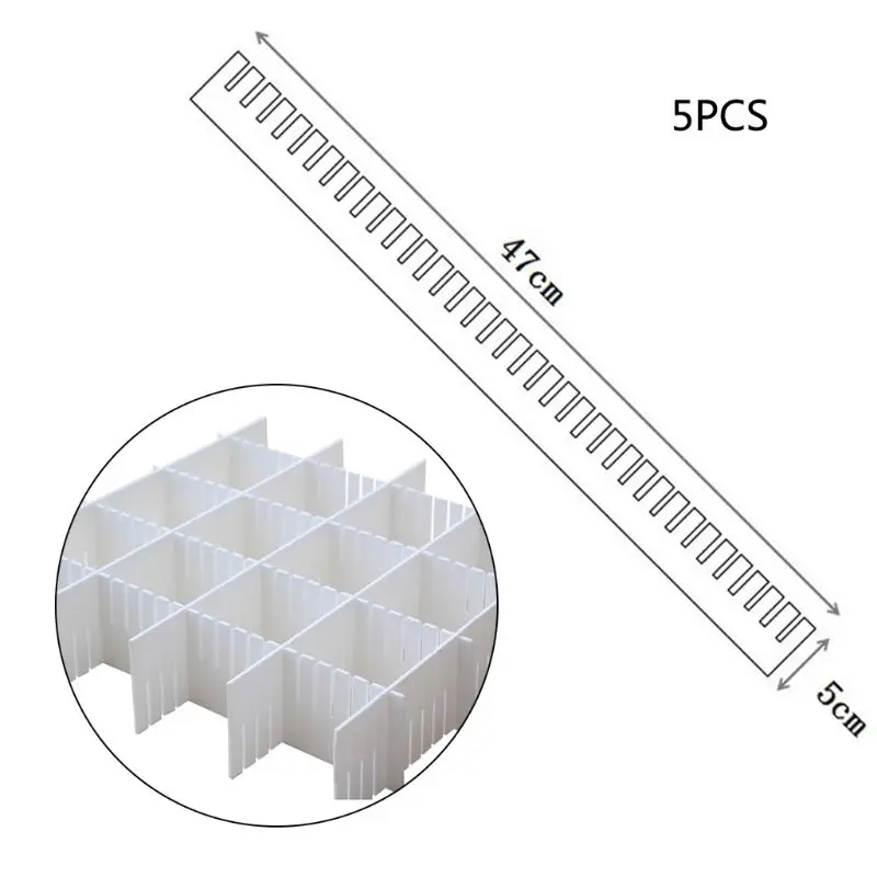 

Drawer Dividers, Drawer Divider Organizers 5PCS DIY Plastic Grid Adjustable Plastic Divider Household Storage Makeup