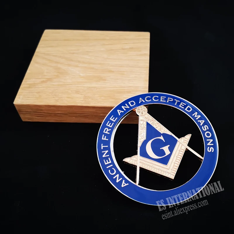 Эмблема масонского автомобиля ANCIENT FREE AND ACCEPTED Значок Mason Freemason размер 3 дюйма No 1