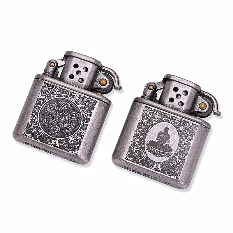 Газовая зажигалка латунная оболочка керосиновая ретро серебряная аксессуары