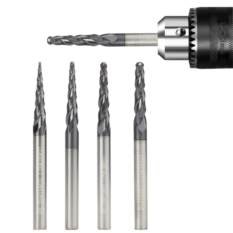 

Tapered Ball Nose End Mill 3.175mm Shank Carbide Wood Engraving Bit Router 23GB