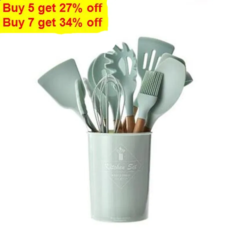 Набор силиконовых инструментов для приготовления пищи щипцы тонера ложка супа