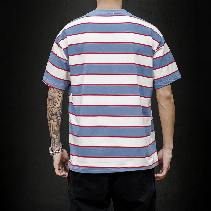 

hop Hip T Shirt Mens Tshirt fashion For Men Summer Casual Tshirts Streetwear Fitness Striped Tops & Tees xxxtentacion Oversized