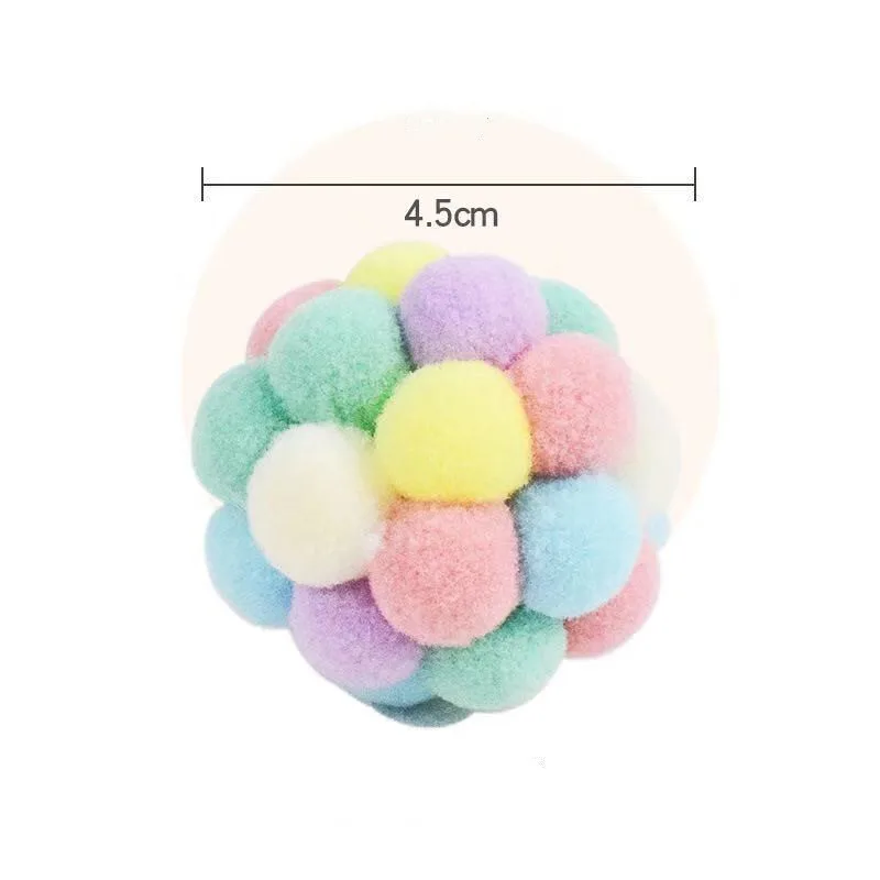 Игрушки для домашних животных красочные с звучащим котом шарик колокольчиком