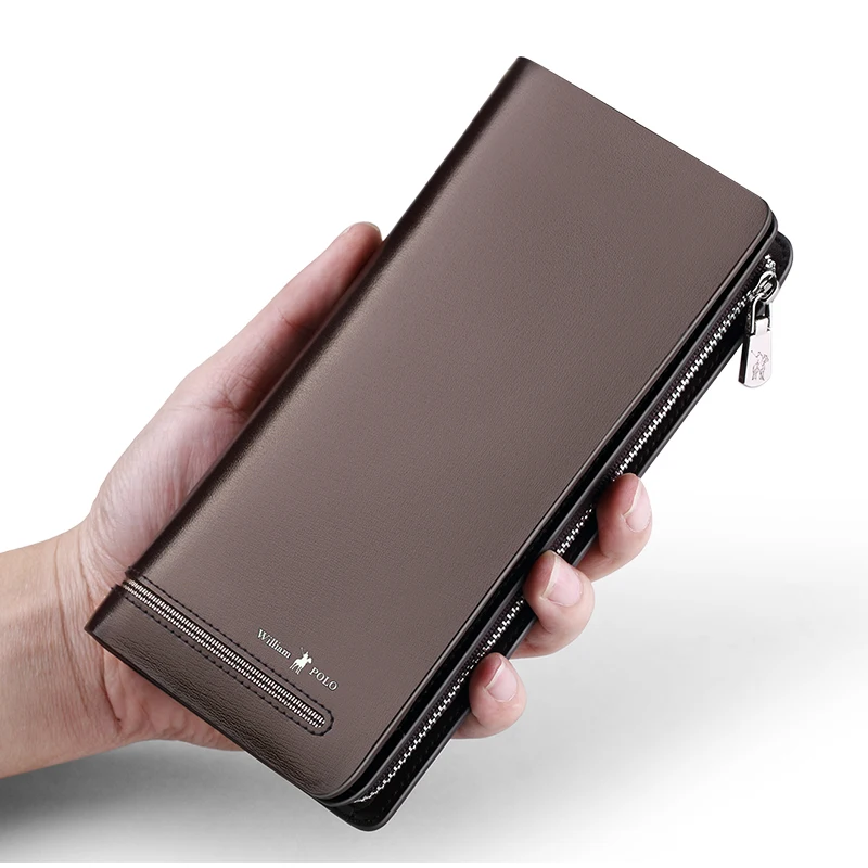 Сумка для карт WILLIAMPO Мужская кожаная с несколькими отделениями противоугонная