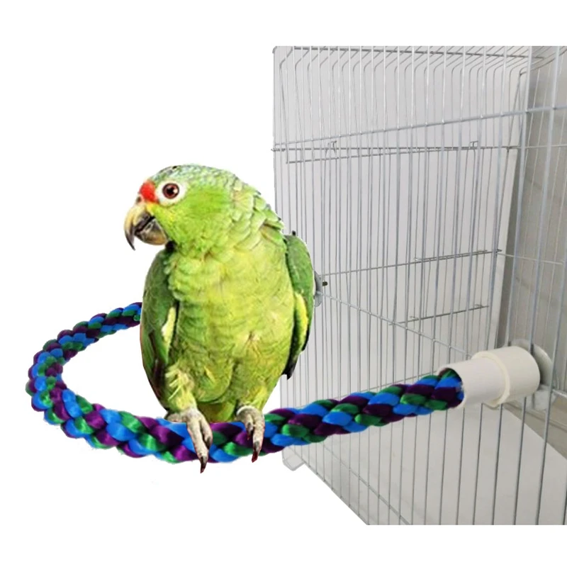 

1pcs Parrot Cotton Rope Climbing Rope Bite Toy Rotating Ladder Pet Bird Chew Peck Toys Stand Perches