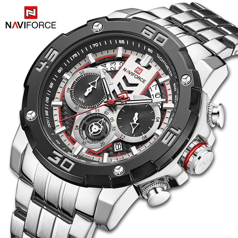 NAVIFORCE Sport Mens Watches Luxury Men Chronograph Military Quartz Wristwatch Date Waterproof Clock Male Relogio Masculino 2020 | Наручные