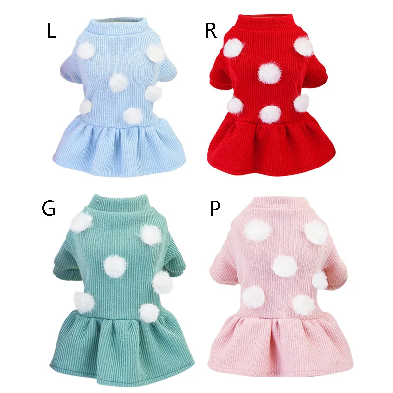 

Осенне-зимний модный свитер для домашних животных в Корейском стиле теплые платья для маленьких и средних собак