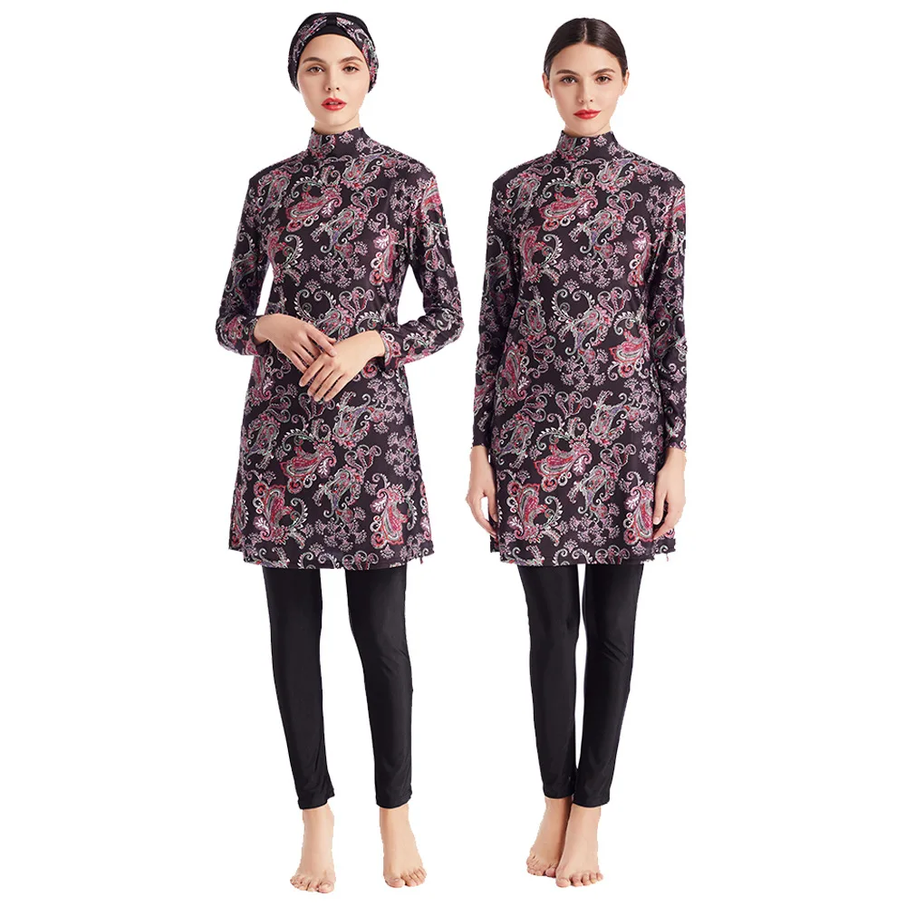 Размера плюс мусульманский купальный костюм Burkinis женский купальник хиджаб с