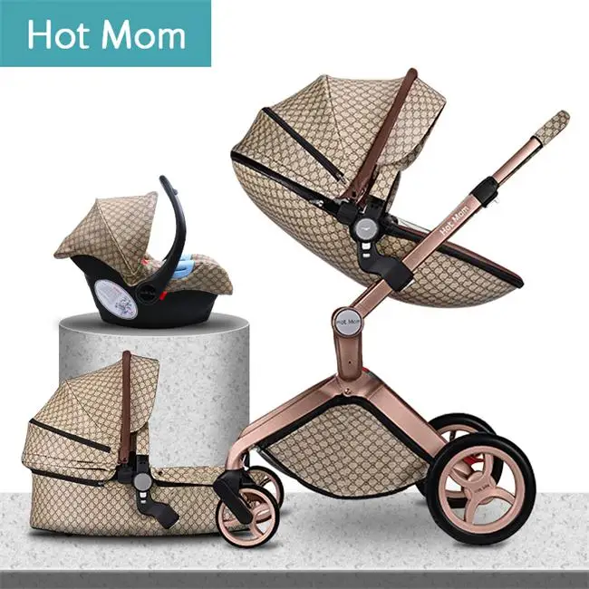 Коляска hotmom с высоким пейзажем, может лежать, складной светильник, британский импорт, детская коляска, британский импортный бренд, сиденье - Цвет: GG   3in 1