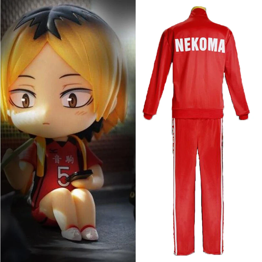 

Unisex Anime Haikyuu Cosplay Costume Nekoma High School Kozume Kenma Jacket Coat & Long Pants Suit Sportswear College Uniform