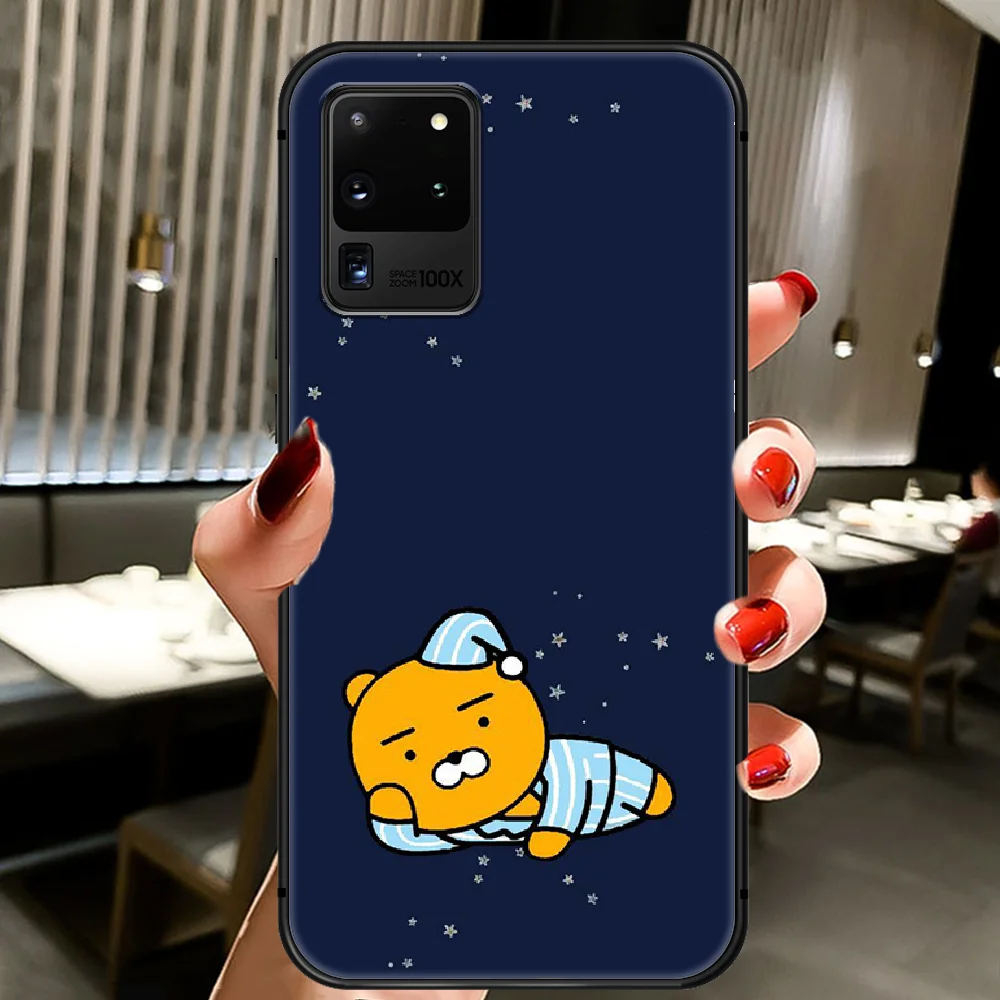 

Cartoon Lovely Ryan bear Phone Case Cover Hull For Samsung Galaxy S 6 7 8 9 10 e 20 Edge Uitra Note 8 9 10 Plus black Bumper