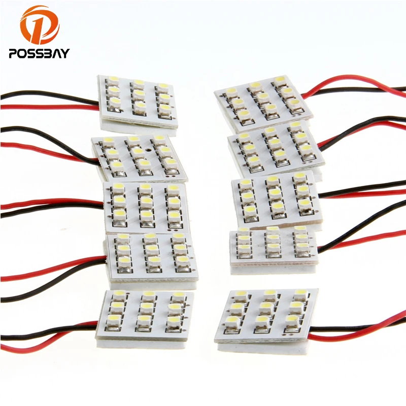 POSSBAY 10x купол двери светодиодные лампы 9 светодиодный 1210 SMD T10 гирлянда Интерьер