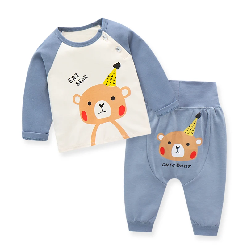 

Long sleeve T - shirt baby suit trousers high waisted belly - protective trousers