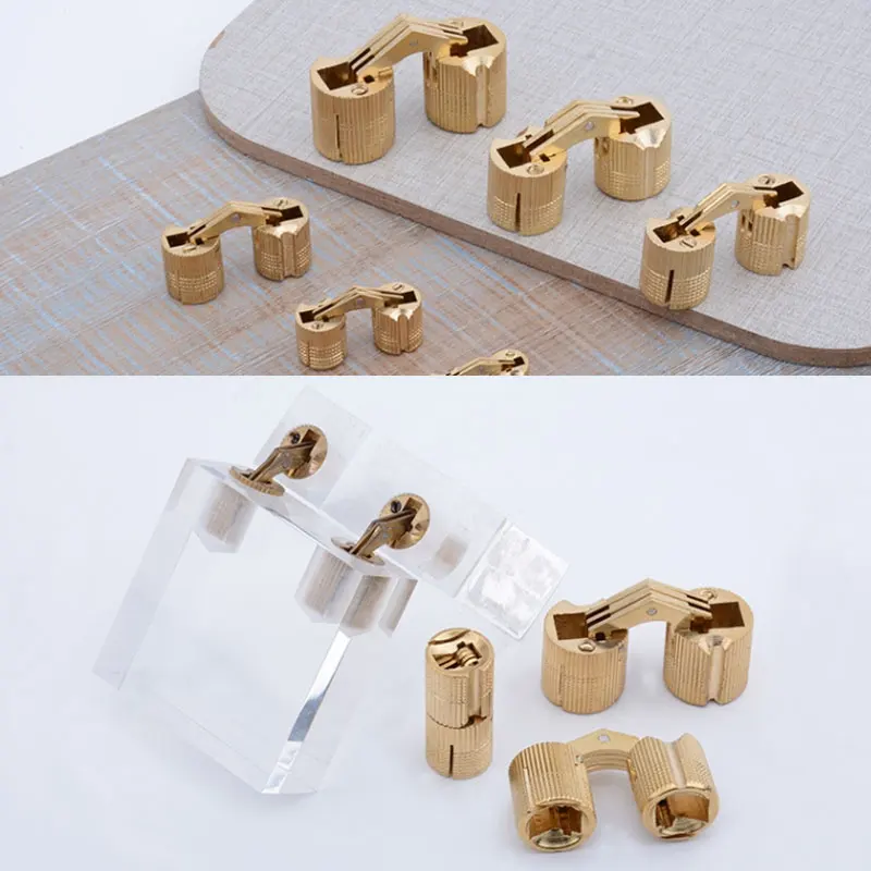 Латунные мебельные петли цилиндрические скрытые невидимые дверные для шкафа 1