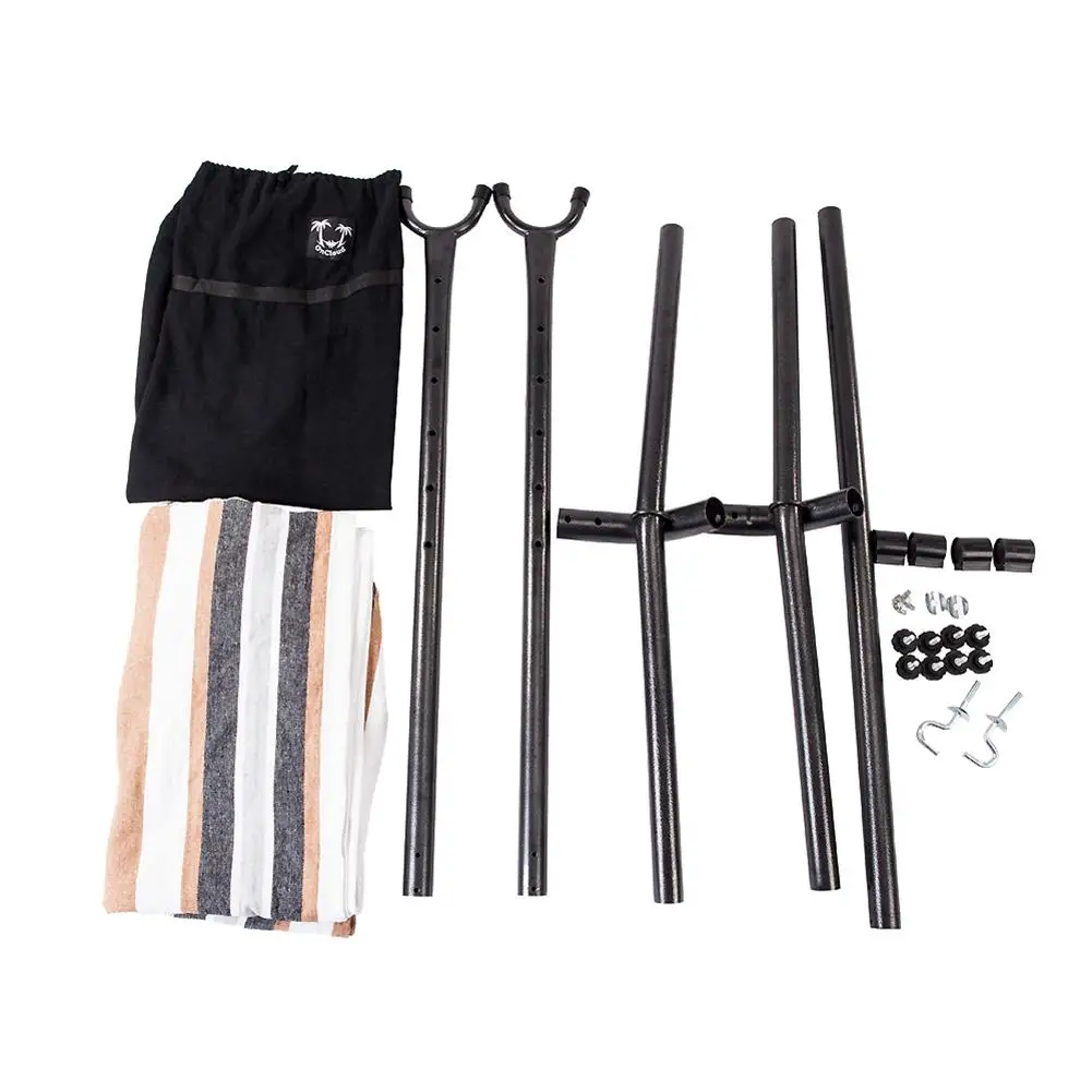 

Portable Folding Steel Pipe Sleeping Swing Hammock Stand Bag Kit Set Garden Outdoor Furniture Hunting Camping Accessories