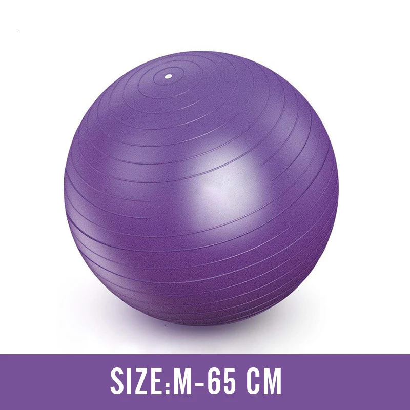 Purple 65cm Мужские фитболы с защитой от взрыва 55 см-75 см, мяч для спортзала, профессиональный Пилатес, Йога, фитнес-баланс, стабильный мяч, поддерживает 2200lbs - Цвет: Purple 65cm