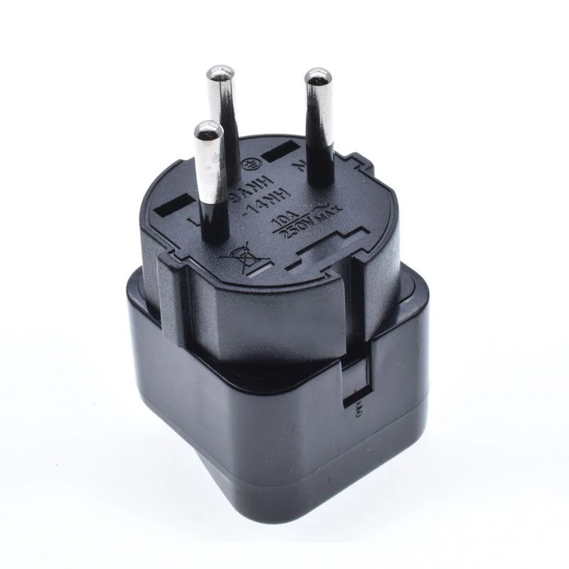 Переходник с евророзеткой Универсальный из черной меди подходит для путешествий