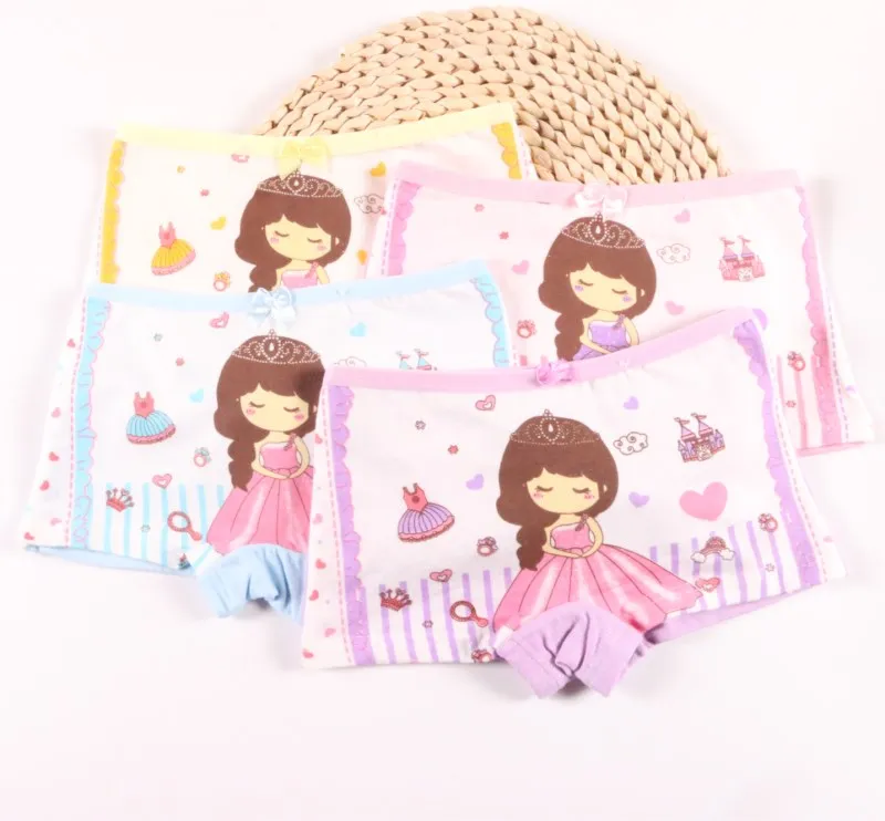 4 шт./лот нижнее белье для девочек трусы-боксеры детское в клетку детские штаны |