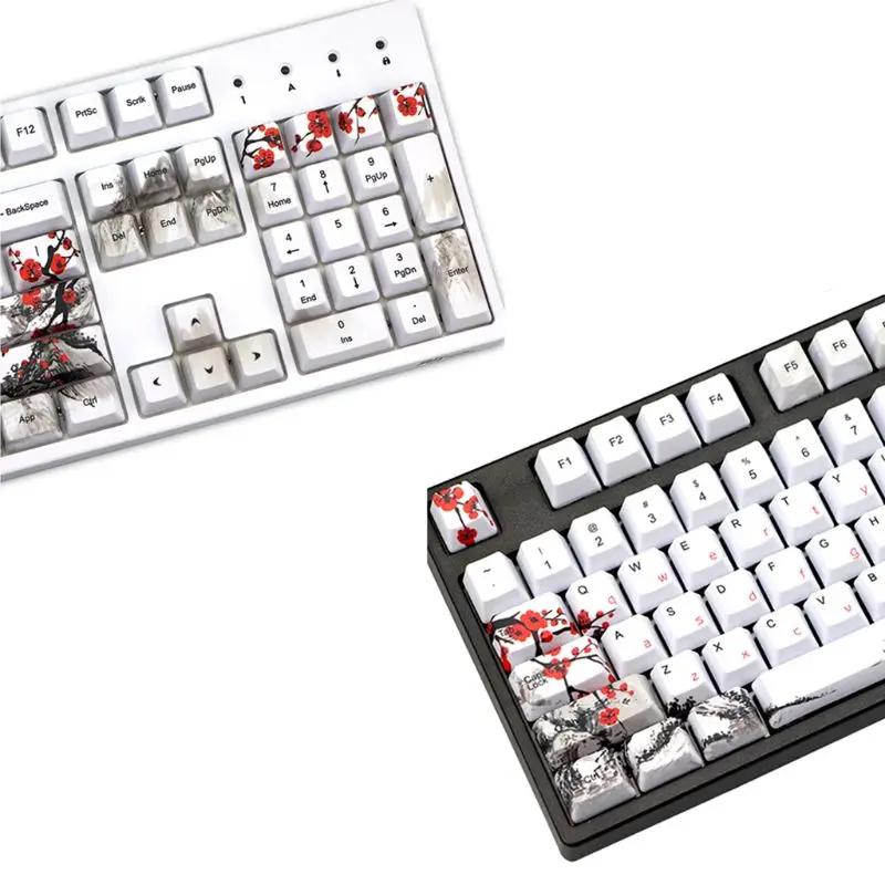

5 Sides Dye-Sublimation 108 Keys PBT OEM Profile Keycap Wangjiang Plum Blossom