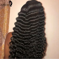 4x4 closure lace human hair wigs deep wave for women brazilian remy human hair lace wig curly glueless vinuss