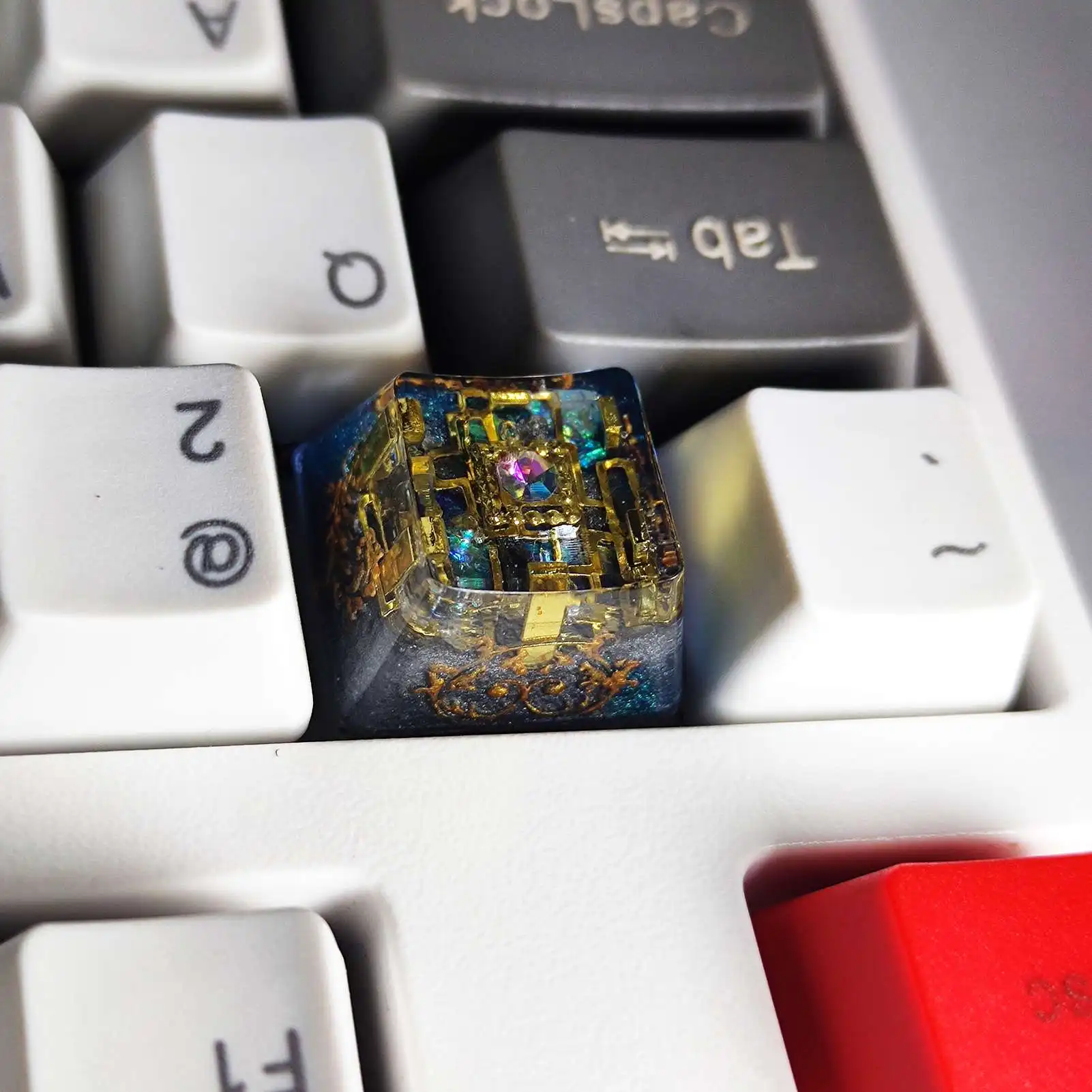 mechanical keyboard personality handmade keycaps secret gold realm translucent keycaps gifts for boys 1pc free global shipping