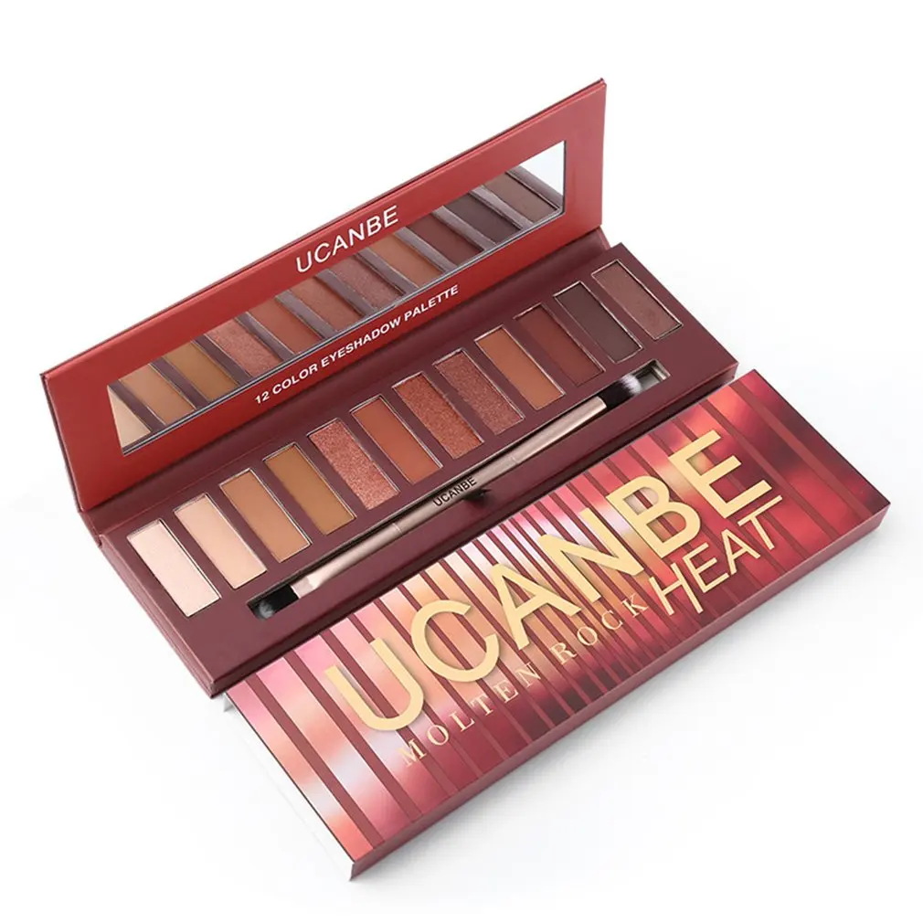 UCANBE 12 Цвет расплавленный рок тепла тени для век Палитра пламени открытые