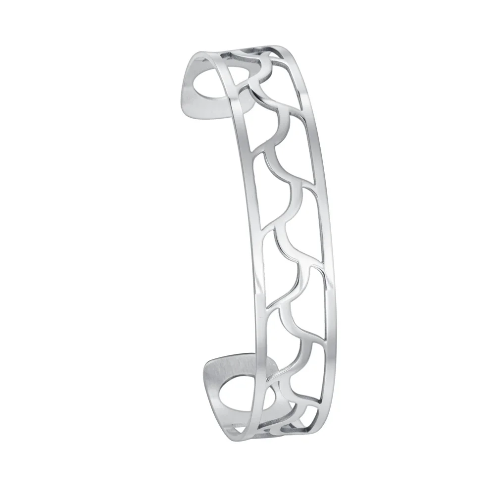 14 MM SILVER Legenstar, Цветочные браслеты и браслеты для женщин, нержавеющая сталь, жоржет, кожа, сделай сам, Bijoux Manchette Femme, браслет Pulseiras - Окраска металла: 14 MM SILVER