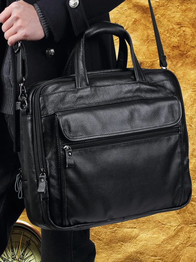 Модная мужская офисная сумка из натуральной к...