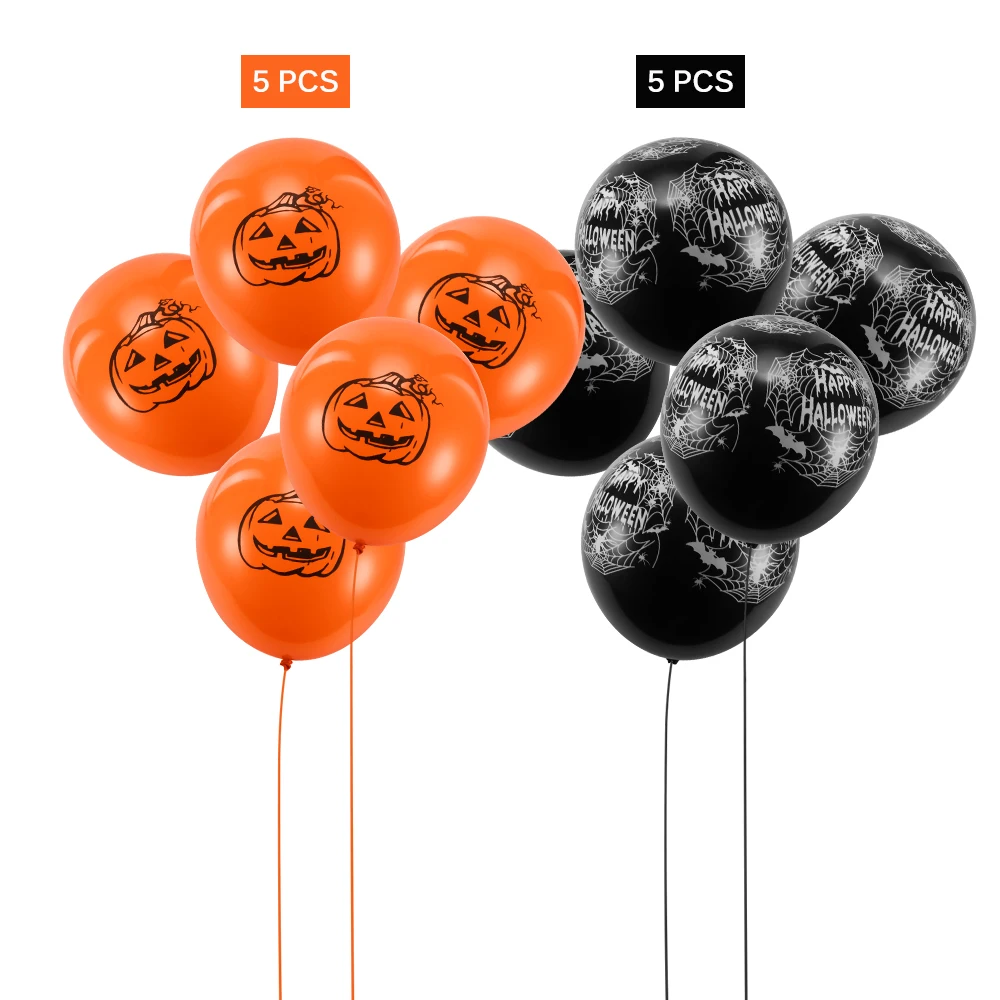10 шт. Хэллоуин праздничные украшения: воздушные шары весело с оранжевым принтом