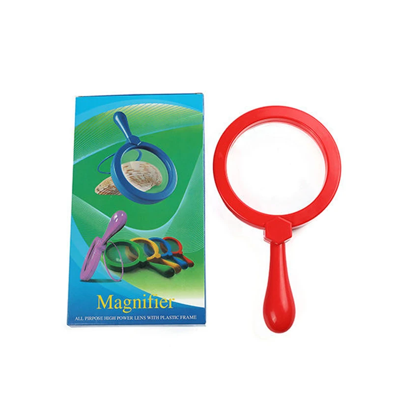 

Children Handheld Plastic Magnifier Portable Loupe Reading Glass Lens Kid Inspection For Colorful Educational Tool Toy