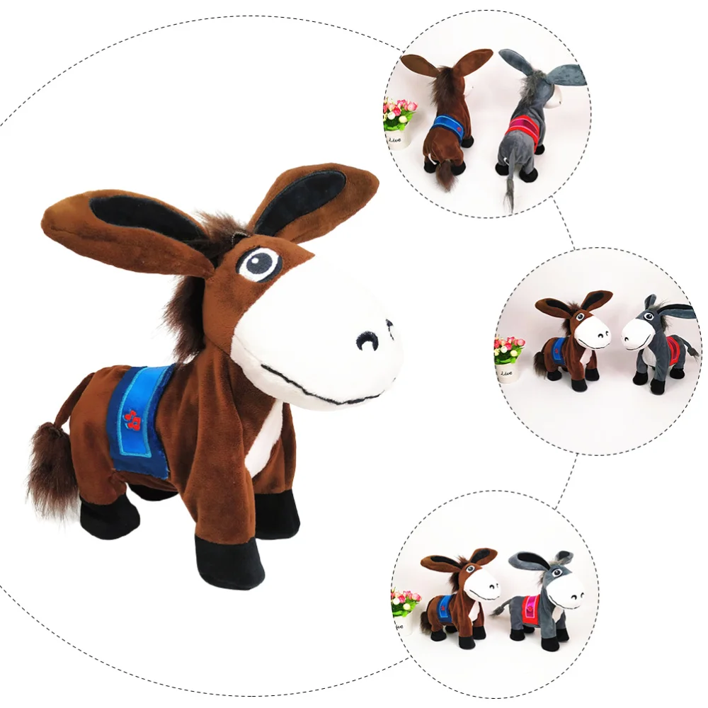 

1Pc Electric Donkey Doll Lovely Plush Doll Funny Stuffed Donkey Kids Doll