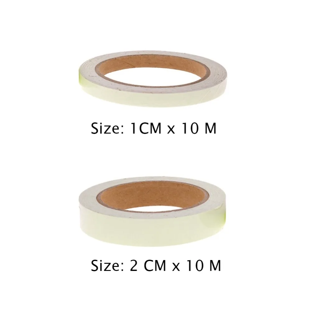 

Hot Sale 10 M Length Width 1 CM/2 CM Luminous Tape Self-adhesive Glow In The Dark Stage Sticker Home Decor Free shippinng