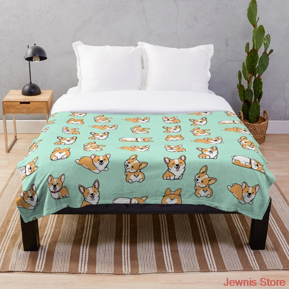 

Kawaii Corgi Decke Decke Wirft auf Bett/Krippe/Couch 150x200CM erwachsene Baby Mädchen Jungen kinder Geschenk Weihnachten