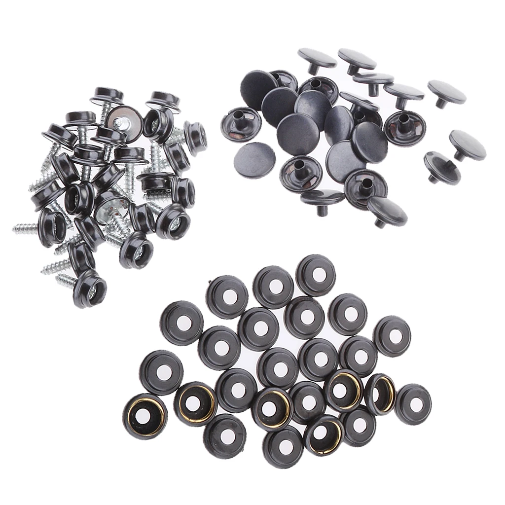 

75 Pieces Stainless Steel Boat Marine Cover Fastener Snap 12mm Screw Socket Kit
