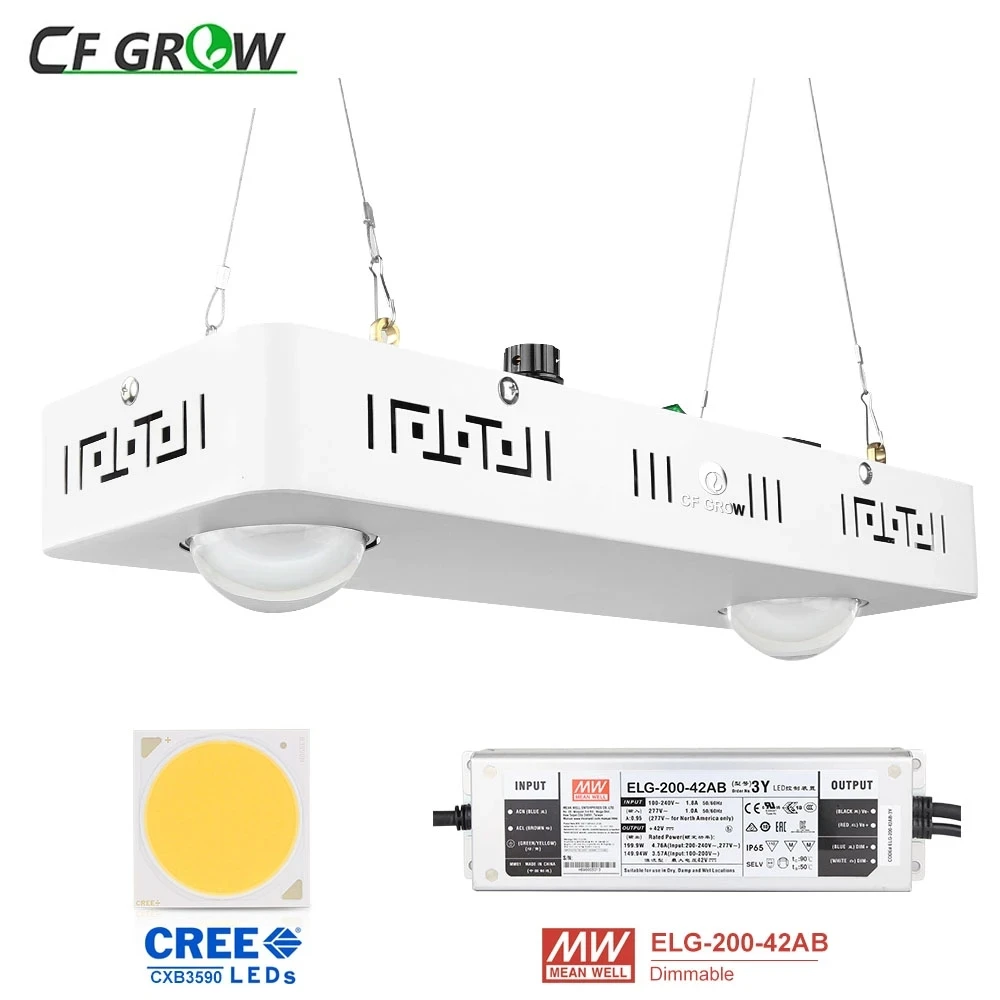 

Dimmable CREE CXB3590 COB LED Grow Light Full Spectrum 200W 3000K 3500K 5000K COB LED Growing Lamp Indoor Plant Growth Lighting