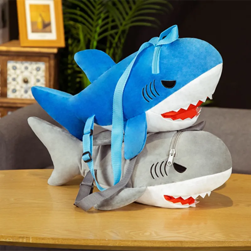1pc 50cm Kawaii Shark Backpack Plush Pillow Stuffed Soft Animal Dolls Nice Birthday Gift for Girls Baby | Игрушки и хобби