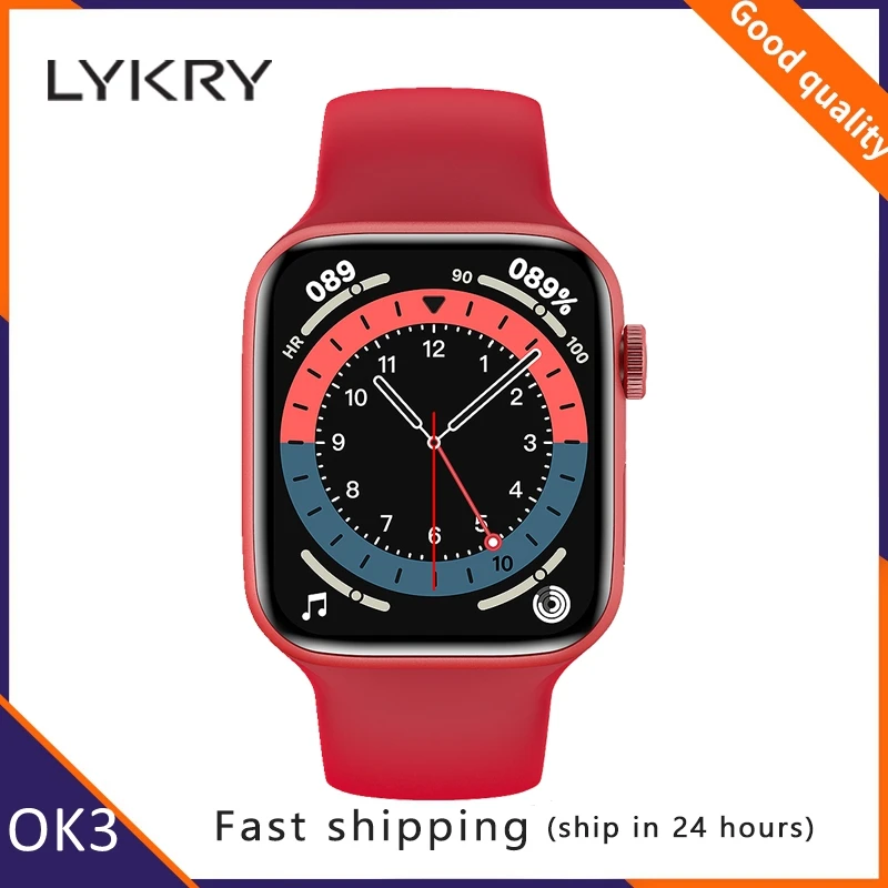 Смарт-часы LYKRY 2021 IWO OK3 4 UI умные часы с четырехъядерным процессором диагональю 1 75